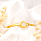 Minimalist Gold Bracelet Crystal Accent